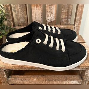 Vionic Beach Washable Canvas or Terry Sneaker Mules Breeze Black Size 6M